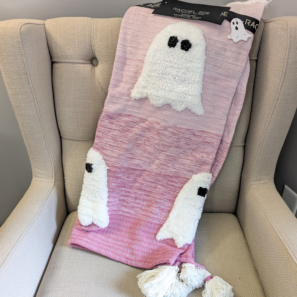 Rachel Zoe Pink Ghost Decorative Throw